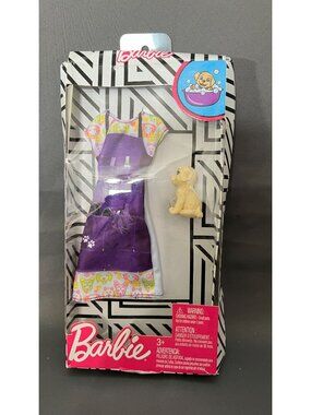 Barbie Doll Purple Pet Outfit With Puppy Accessory - Fits Most Barbie Dolls - Ag